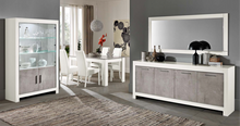 Load image into Gallery viewer, Modena 2 Door Display Cabinet - White & Marble Effect