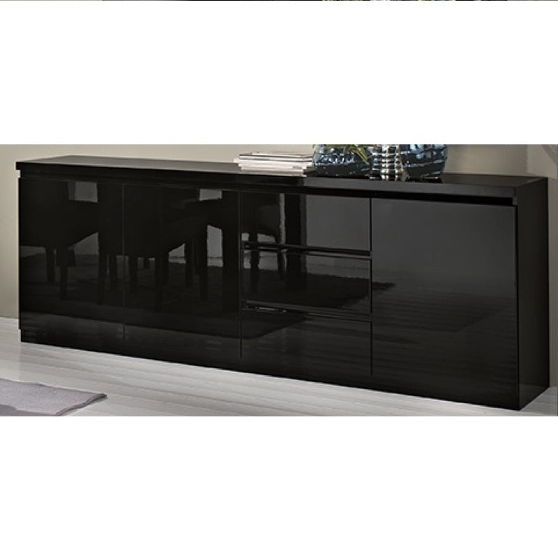 Roma Black Gloss Sideboard 220cm LTB Furniture