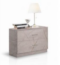 Load image into Gallery viewer, Mary Italian High Gloss 2 Drawer Bedside - Grey Marble