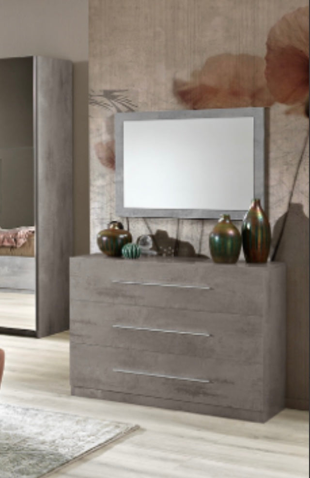 Star Italian High Gloss Mirror - Grey Marble