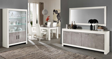Load image into Gallery viewer, Modena 4 Door Cabinet - White &amp; Marble Effect
