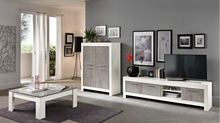 Load image into Gallery viewer, Modena Large TV Stand - White &amp; Marble Effect
