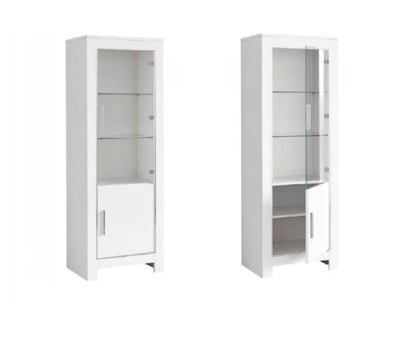 Modena 1 Door Display Cabinet - White