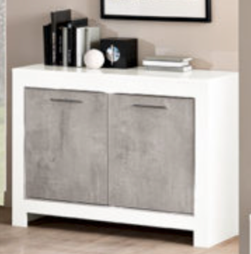 Modena 2 Door Sideboard - White & Marble Effect