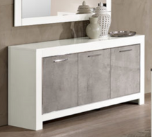 Load image into Gallery viewer, Modena 3 Door Sideboard - White &amp; Marble Effect
