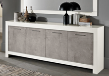Load image into Gallery viewer, Modena 4 Door Cabinet - White &amp; Marble Effect
