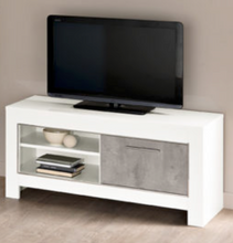 Load image into Gallery viewer, Modena Small TV Stand - White &amp; Marble Effect

