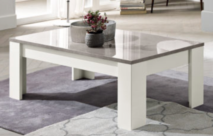 Modena Rectangular Coffee Table - White & Marble Effect