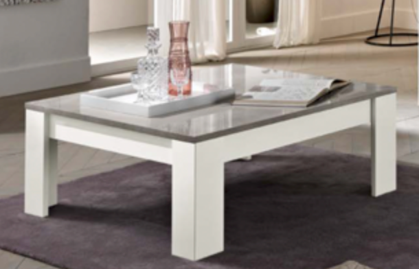 Modena Square Coffee Table - White & Marble Effect