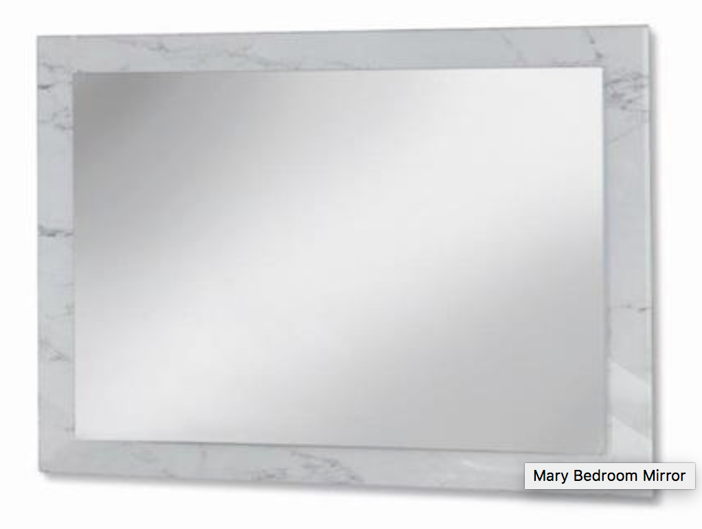 Mary Italian High Gloss Mirror - White Marble