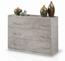 Load image into Gallery viewer, Mary Italian High Gloss 3 Drawer Chest - Grey Marble
