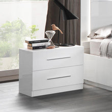 Load image into Gallery viewer, Star Italian High Gloss 2 Drawer Bedside - White
