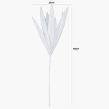 Load image into Gallery viewer, Glittery White Foam Gladiolus Leaves 110cm
