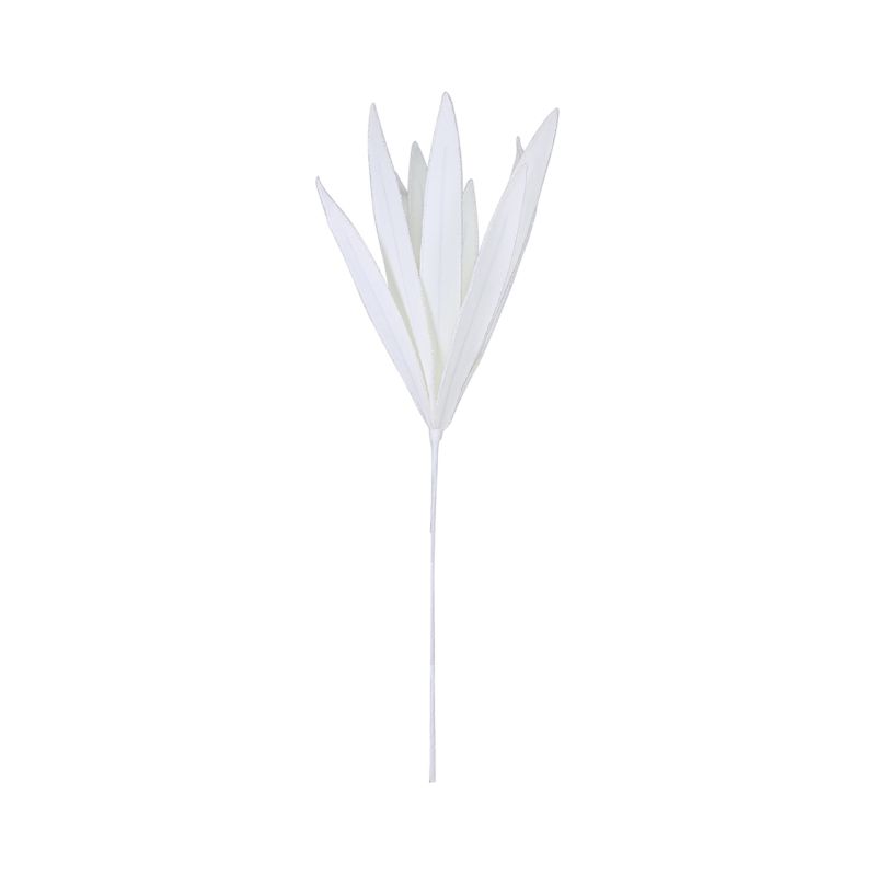 Glittery White Foam Gladiolus Leaves 110cm