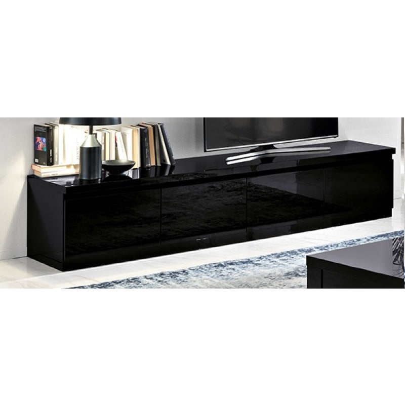 Roma Black Gloss TV Stand 220cm