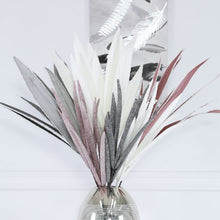 Load image into Gallery viewer, Glittery White Foam Gladiolus Leaves 110cm
